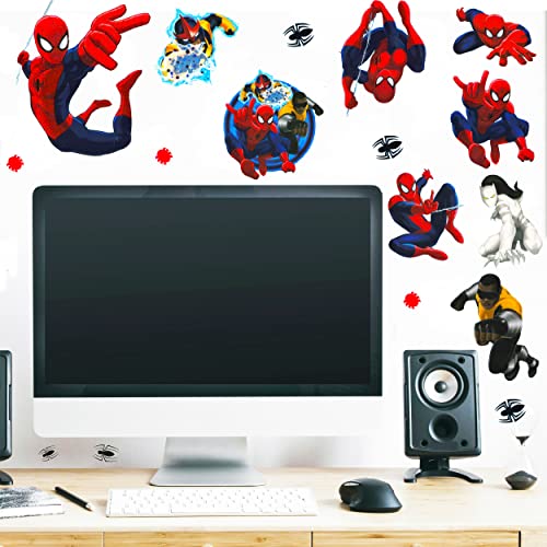 Marvel Spiderman Window Clings Party Decorations Bundle – 64 Marvel Spiderman Window Decals Stickers Decorations (Room Decor Pack)