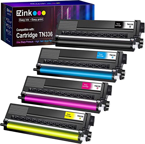 E-Z Ink (TM) Compatible Toner Cartridge Replacement for Brother TN336 TN331 TN-336 TN-331 Compatible with HL-L8350CDW MFC-L8850CDW MFC-L8600CDW HL-L8350CDWT (Black Cyan Magenta Yellow, 4 Pack)