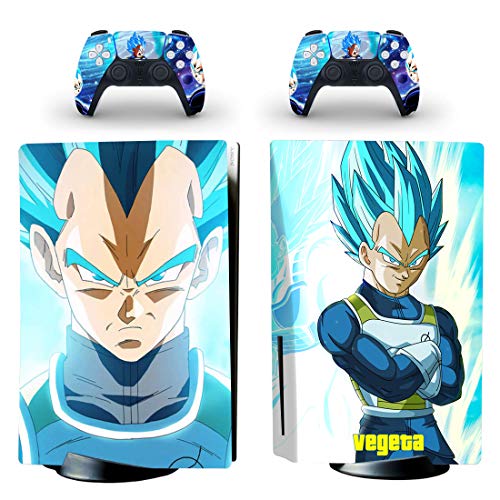 Vanknight PS5 Standard Disc Console Controllers Anime Skin Sticker Decals Playstation 5 Console and Controllers Vegeta