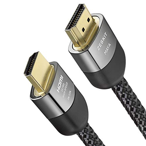 Zeskit Maya 8K 48Gbps Certified Ultra High Speed HDMI Cable 5ft, 4K120 8K60 144Hz eARC HDR HDCP 2.2 2.3 Compatible with Dolby Vision Apple TV 4K Roku Sony LG Samsung Xbox Series X RTX 3080 PS4 PS5