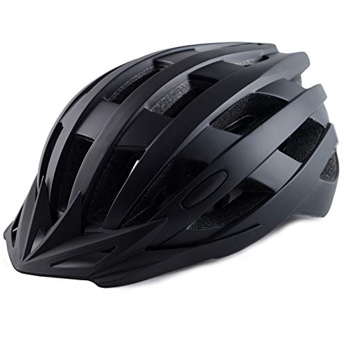 Adult Bike Helmets, Adjustable Mens Womens Bicycle Helmet, Lightweight Road Mountain Cycling Safety Sports Helmets with Detachable Visor Black