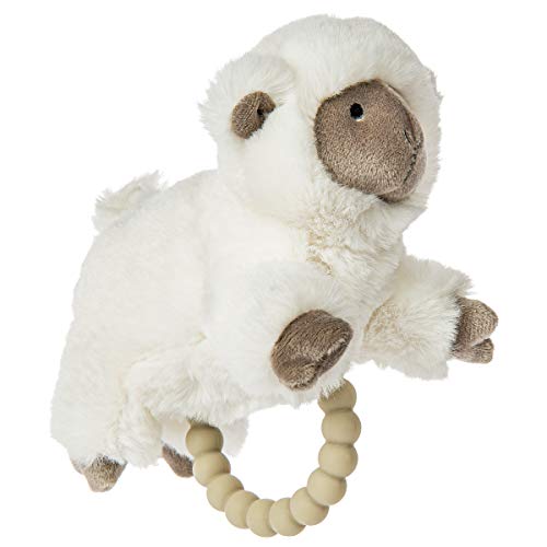 Mary Meyer Luxey Lamb Teether Baby Rattle, 5-Inches, White Lamb