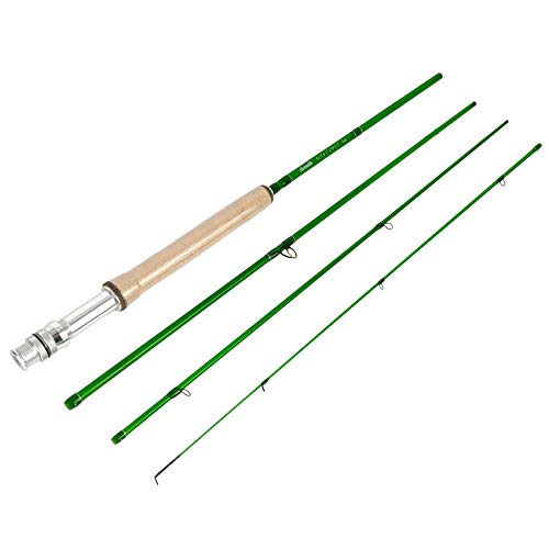 Z Aventrik Fly Fishing Rods Super Fiber Glass Fast Rod 4pc 6’1” LW1/2, 8’4” LW8 Ultra Light Classic Medium Fast Action (Green, 6’3” LW1/2)