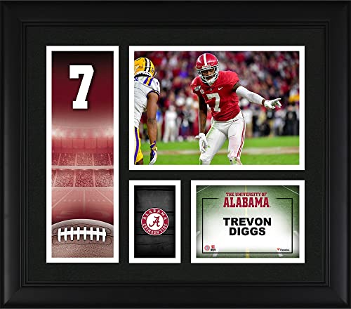 Trevon Diggs Alabama Crimson Tide Framed 15″ x 17″ Player Core Collage – College Player Plaques and Collages