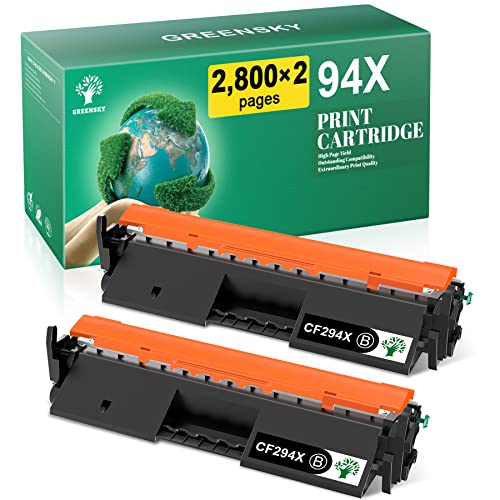 GREENSKY Compatible Toner Cartridge Replacement for HP 94A Toner Cartridge Black CF294X 94X CF294A for HP Laserjet Pro MFP M148dw MFP M148fdw M118dw M118 M148 M149 Laser Printer Ink (Black, 2 Pack)