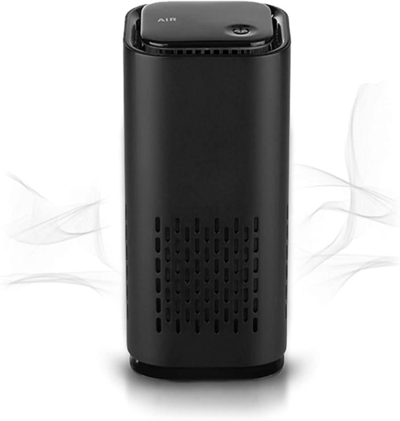 KIKI PURE A1 Mini HEPA USB-C Powered Air Purifier. Ultra Portable (5.2in tall, 6.7 ounces), Ultra Quiet. Perfect for Travel, In-Car and Desktop (Black)