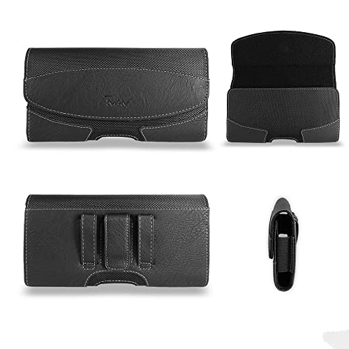 for Samsung Galaxy A32 Case; TMAN Durable Holster Leather Belt Clip/Belt Loops Pouch Case for Samsung Galaxy A32 5G (XL Size Fit)