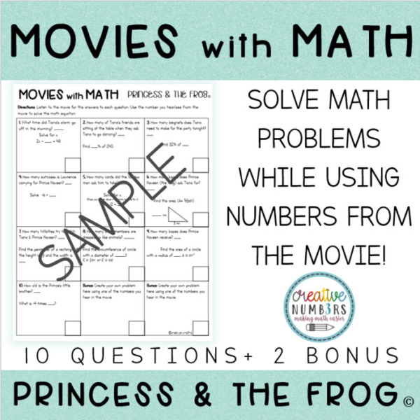 Movies with Math Princess and the Frog Creative Numb3rs Amazon