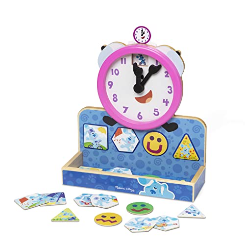 Melissa & Doug Blue’s Clues & You! Wooden Tickety Tock Magnetic Clock (31 Pieces)