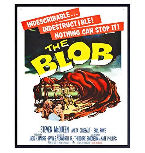 The Blob – Horror Movie Merchandise – Home Theater Decor – 8×10 Horror Movie Poster – Scary Movie – Vintage Hollywood Movie Wall Art Print – Classic Movie – Man Cave, Boys Bedroom, Teens Room