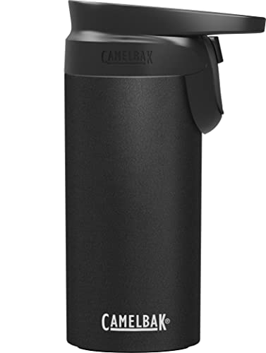 CamelBak Forge Flow Coffee & Travel Mug, Insulated Stainless Steel – Non-Slip Silicon Base – Easy One-Handed Operation – 12oz, Black