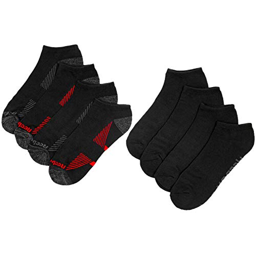 Reebok Men’s Low Cut Socks Cushion Performance Training, Black, 8 Pairs