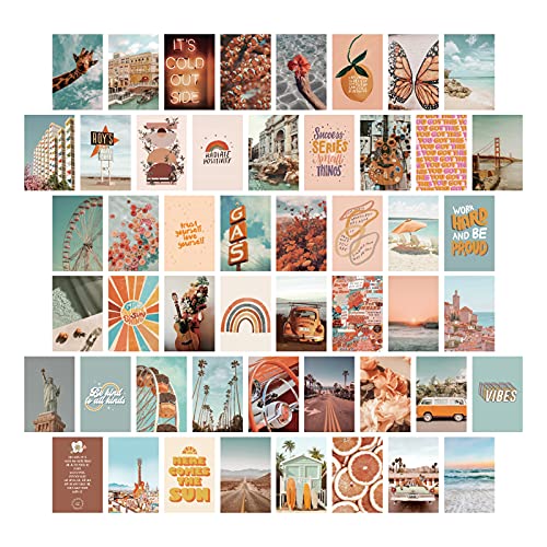 PROCIDA Teen Girl Room Decor Aesthetic, Collage Kit for Wall Aesthetic Boho Peach Beach Picture Wall Collage Kit Aesthetic, VSCO Girls Bedroom Decor, Photo Collage Kit,Dorm Wall Decor 50 Set 4×6 inch | The Storepaperoomates Retail Market - Fast Affordable Shopping