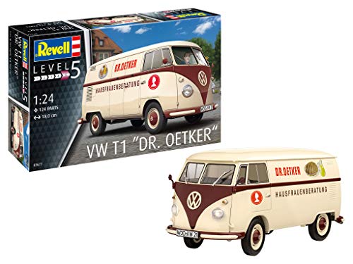 Revell 07677 Volkswagen T1 Bus Dr. Oetker Model Kit 1:24 Scale, Unvarnished