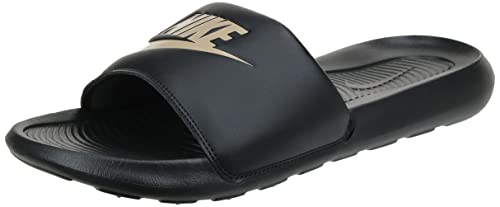 Nike Men’s Victori One Slide Sandals Black/Metallic Gold-Black, Size 11