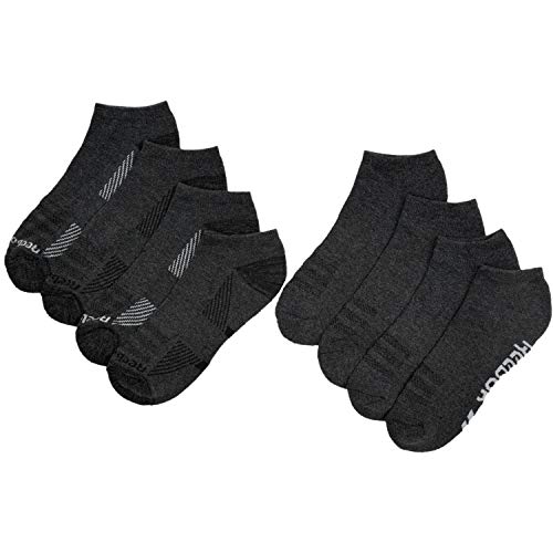 Reebok Men’s Low Cut Socks Cushion Performance Training, Grey, 8 Pairs