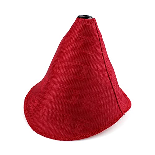 Zhengsheng Universal Shift Boot Cover,Fabric Shifter Manual/Auto Shift Knob Boot Dust Cover,Red