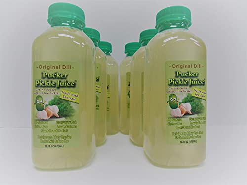 Pucker Pickle Juice® Original Dill Flavor Cramps Relief- Electrolyte Replacement Pickle Juice Drink Extra Strength, All Natural, Rehydration, Pickle Sports Drink 6 Pack of 16 oz. Bottles | The Storepaperoomates Retail Market - Fast Affordable Shopping