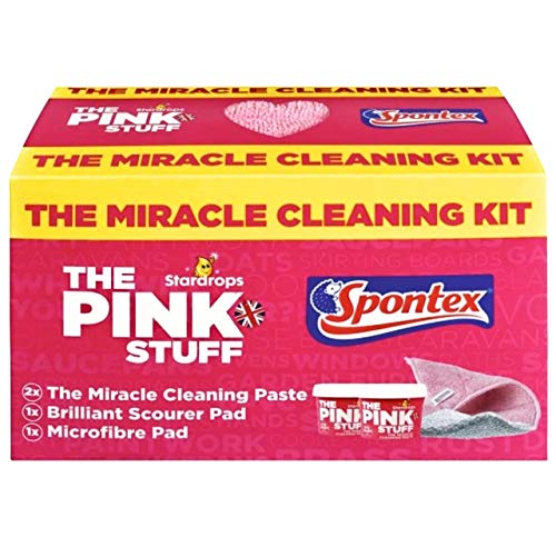 Stardrops – The Pink Stuff – The Miracle Cleaning Kit (2 Cleaning Paste, 1 Brilliant Scourer Pad, 1 Microfiber Pad)