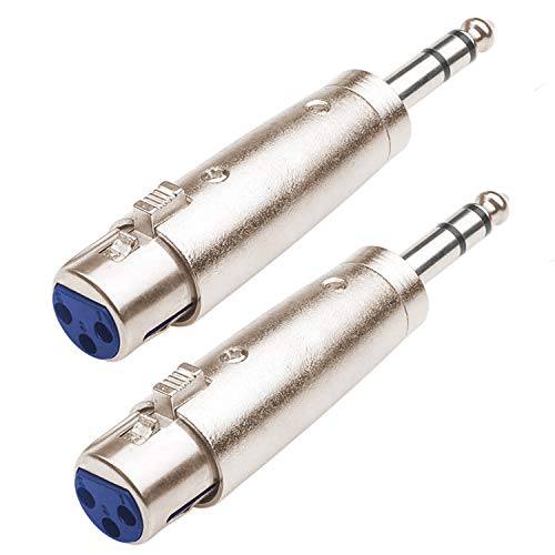 AYECEHI 1/4 TRS to XLR Female Adapter, Female XLR to 1/4 Stereo Balanced Audio Connector Female XLR to 1/4″ Male Gender Changer, XLR Female to 6.3mm Coupler Adapters – 2 Pack