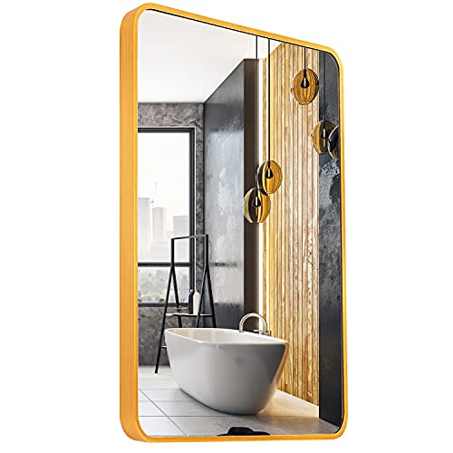 YGBH Bathroom Mirror for Wall,Rectangle Bathroom Mirror,Large Gold Framed Mirror,Makeup Mirror,Round Corner Design for Bathroom,Living Room,Bedroom (Gold,2432 inch),YFGD6080 | The Storepaperoomates Retail Market - Fast Affordable Shopping