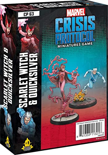 Marvel Crisis Protocol Scarlet Witch and Quicksilver CHARACTER PACK | Miniatures Battle Game | Strategy Game for Adults | Ages 14+ | 2 Players | Avg. Playtime 90 Mins | Made by Atomic Mass Games