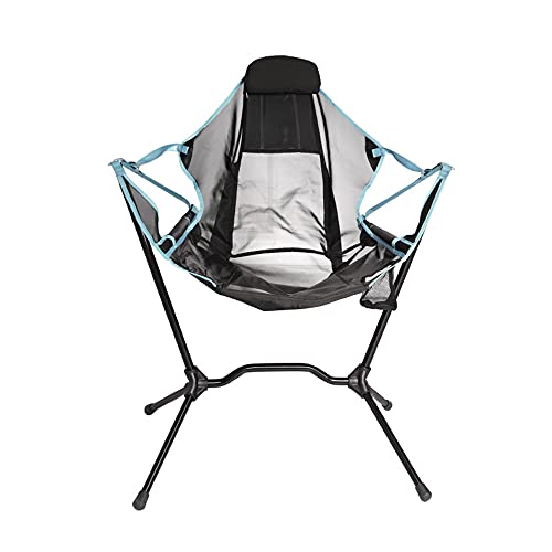 YU XIN Reclining Camping Chair Portable Heavy Duty Outdoor Folding Camping Chair for Adults Kids,Aluminum Alloy Camping Chair Backrest Folding Swing Chair for Lawn,Beach,Picnic,Travel,Stargaze (Blue)