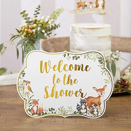 Kate Aspen Woodland Baby Shower Decorations, Decor Sign Kit (8 Different Signs, Welcome Baby Shower Sign and more)