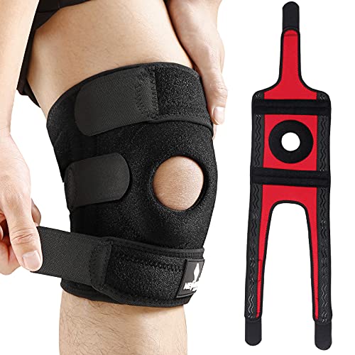 NEENCA Knee Brace with Side Stabilizers & Patella Gel Pads, Adjustable Straps Knee Braces for Knee Pain Women Men Arthritis,Running,Meniscus Tear,ACL,Joint Pain Relief, Injury Recovery, Sports – XL