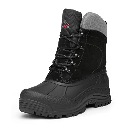 NORTIV 8 Men’s Insulated Waterproof Winter Snow Boots Black Size 15 M Terrey-1m