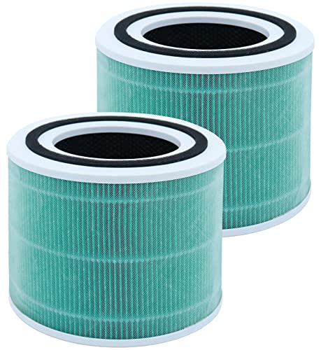Laukowind Replacement Filter Core 300, Compatible with LEVOIT Air Purifier Core 300 and Core 300S, Core 300-RF Replacement Filter, 3-in-1 True HEPA Filter High-Efficiency Activated Carbon (2 Pack)