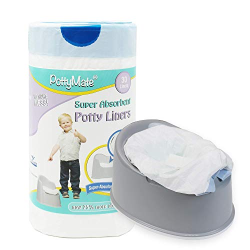 Potty Liners Pack of 30 Liners – Never Clean A Potty Again – PottyMate Liners with Super Absorbent Pad – Fits Any Standard or Travel Potty – by Cleanis
