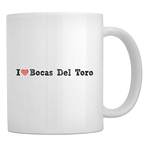 Teeburon I love Bocas Del Toro Sketch Style Mug 11 ounces ceramic