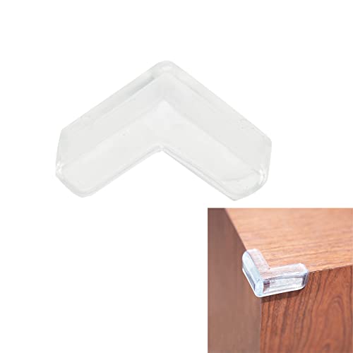 6 Packs PVC Transparent L Type Corner Protectors, Furniture Bumper Cushion Table Edge Corner Protector, Self-Adhesive Edge Bumpers for Cabinets Tables Household Appliance (12)