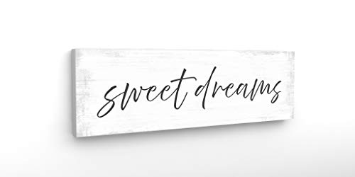 Pretty Perfect Studio Sweet Dreams Sign Canvas Wall Art Decor | 12″ x 36″ Ready-to-Hang Canvas Wall Art