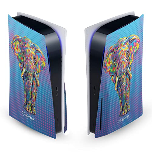 Head Case Designs Officially Licensed P.D. Moreno Elephant Animals II Vinyl Faceplate Sticker Gaming Skin Decal Cover Compatible With Sony PlayStation 5 PS5 Disc Edition Console