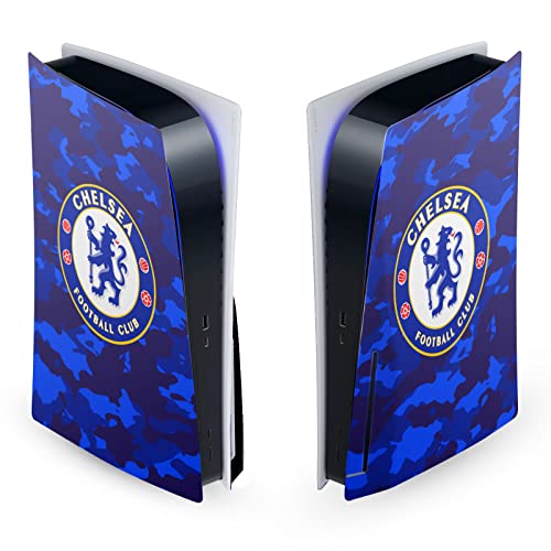 Head Case Designs Officially Licensed Chelsea Football Club Camouflage Mixed Logo Vinyl Faceplate Sticker Gaming Skin Decal Cover Compatible With Sony PlayStation 5 PS5 Disc Edition Console