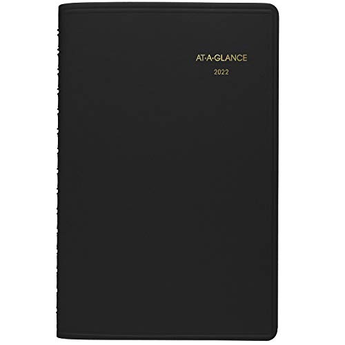 2022 Daily Appointment Book & Planner by AT-A-GLANCE, 5″ x 8″, Small, Black (7080005)