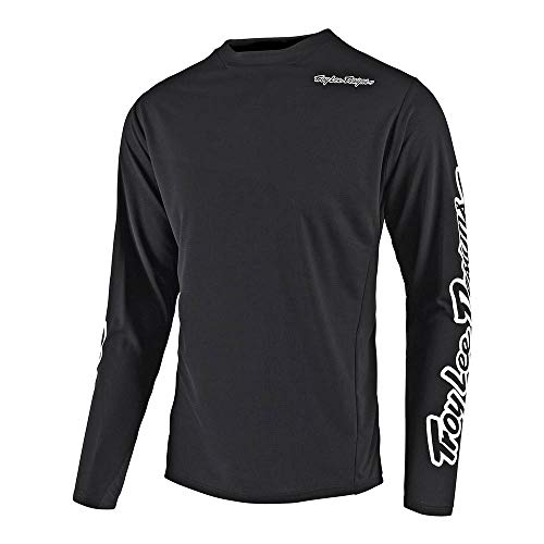 Troy Lee Designs Cycling MTB Bicycle Mountain Bike Jersey Shirt for Girls & Boys, Youth Sprint LS (Black, Small)