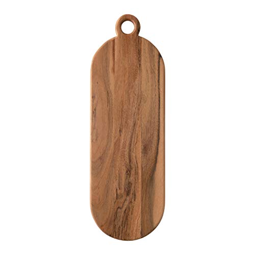 Creative Co-Op Acacia Wood Cheese Handle Cutting Board, 24″ x 8″, Brown