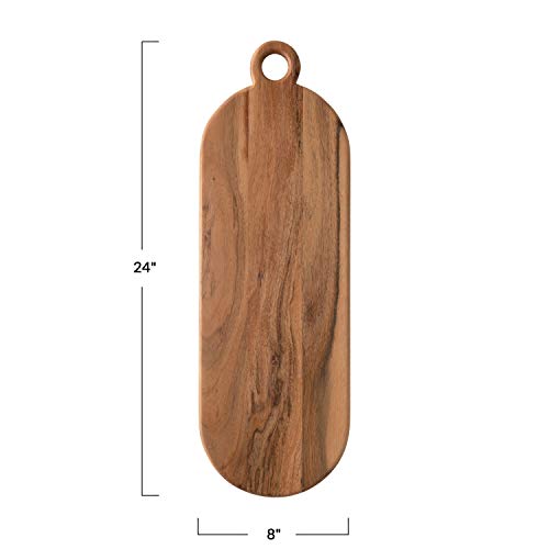 Creative Co-Op Acacia Wood Cheese Handle Cutting Board, 24″ x 8″, Brown | The Storepaperoomates Retail Market - Fast Affordable Shopping