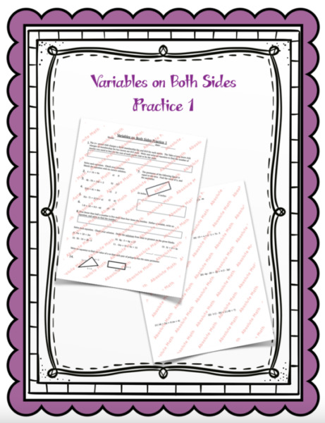Variables on Both Sides Practice 1