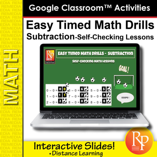 Google Classroom Activities: Self-Checking Timed Math Drills – Subtraction