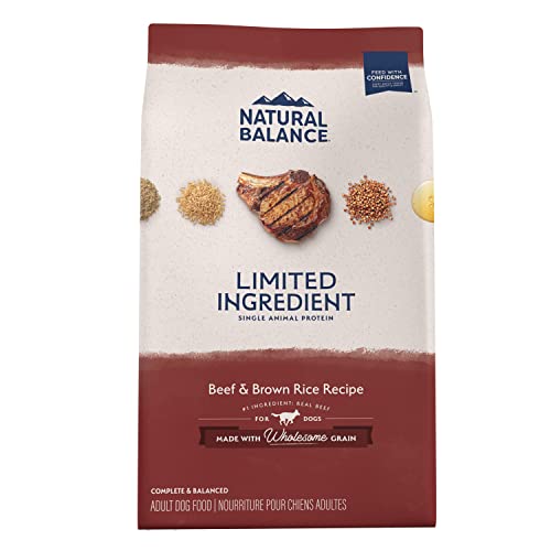 Natural Balance Limited Ingredient Adult Dry Dog Food with Healthy Grains, Beef & Brown Rice Recipe, 4 Pound (Pack of 1)