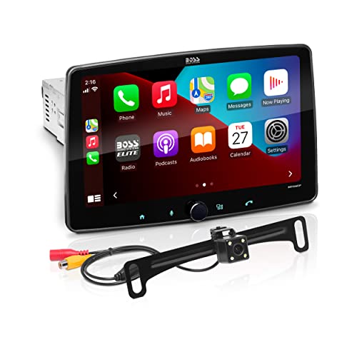 BOSS Audio Systems BE10ACP-C Car Stereo System – Apple CarPlay, Android Auto, 10 Inch Single Din, Touchscreen, Bluetooth Head Unit, Radio Receiver, Backup Camera, No CD Player, Backup Camera