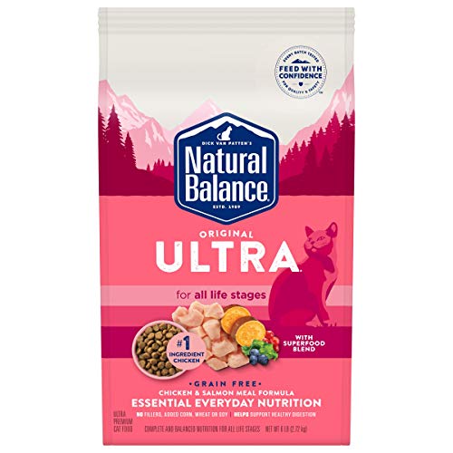 Natural Balance Original Ultra Dry Cat Food, Chicken & Salmon Meal, 6 Pounds, Grain Free, All Life Stages