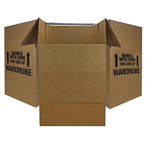 UBOXES Space Savers Wardrobe Moving Boxes With Hanger 20″ x 20″ x 34″ (3 Pack)