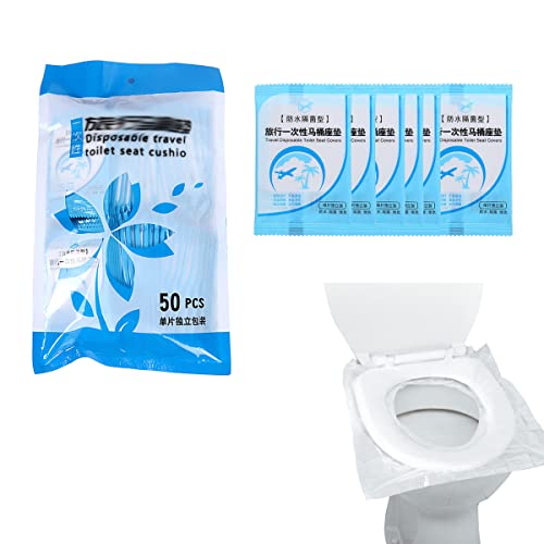 XXYXXY 50 pieces of disposable travel toilet seat waterproof portable WC seat cushion toilet seat travel business convenient toilet daily independent packaging