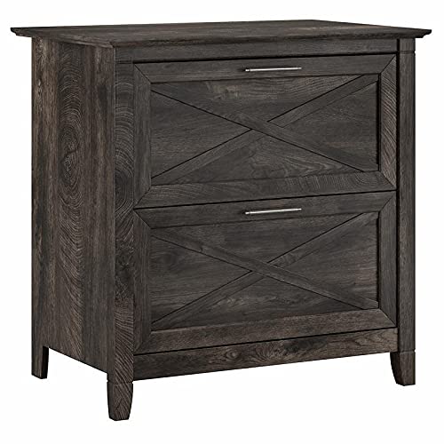Bush Furniture Key West 2 Drawer Lateral File Cabinet, Dark Gray Hickory
