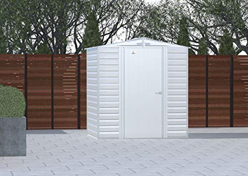 Arrow Shed Select 6′ x 5′ Outdoor Lockable Steel Storage Shed Building, Flute Grey | The Storepaperoomates Retail Market - Fast Affordable Shopping